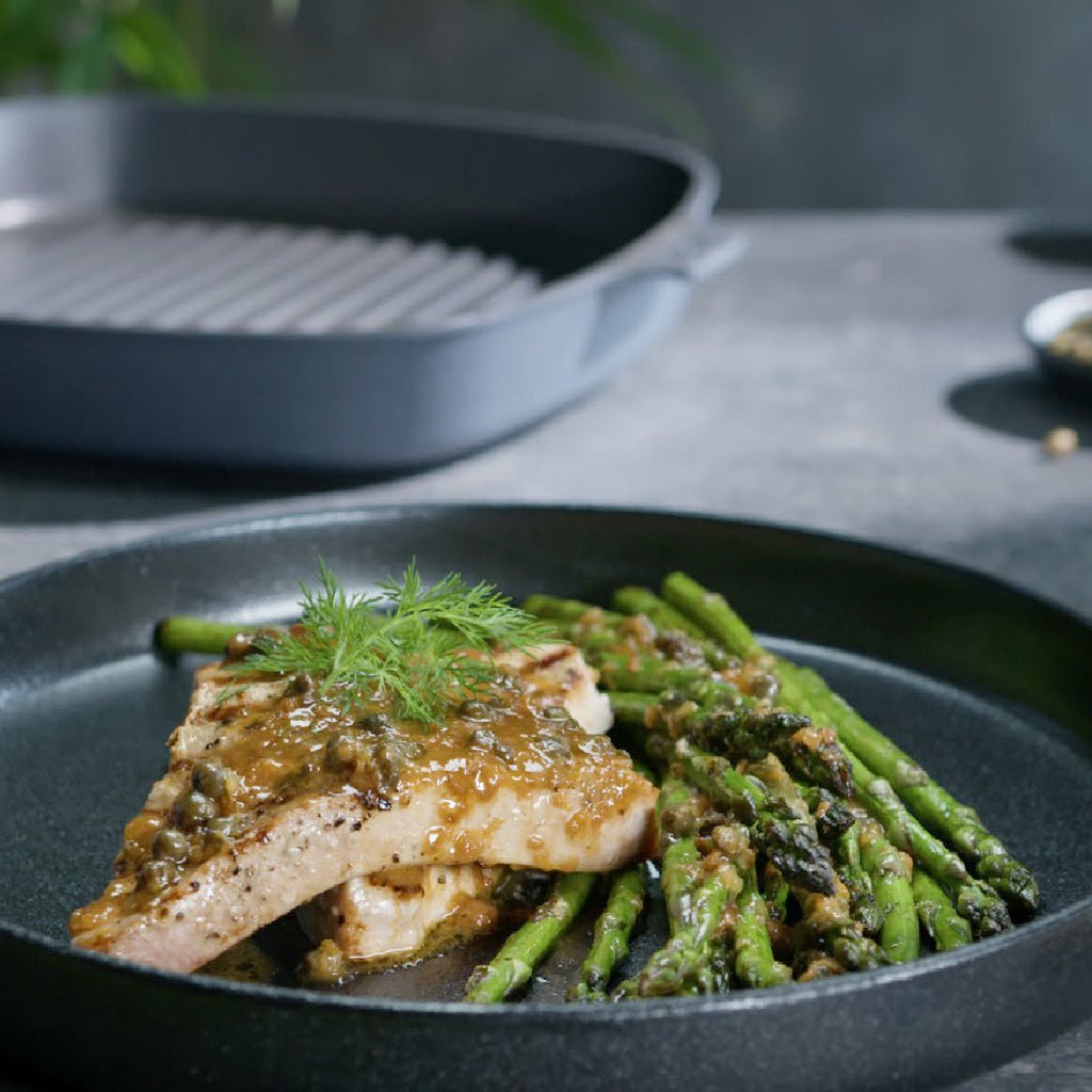 Grilled Swordfish and Asparagus Minimax