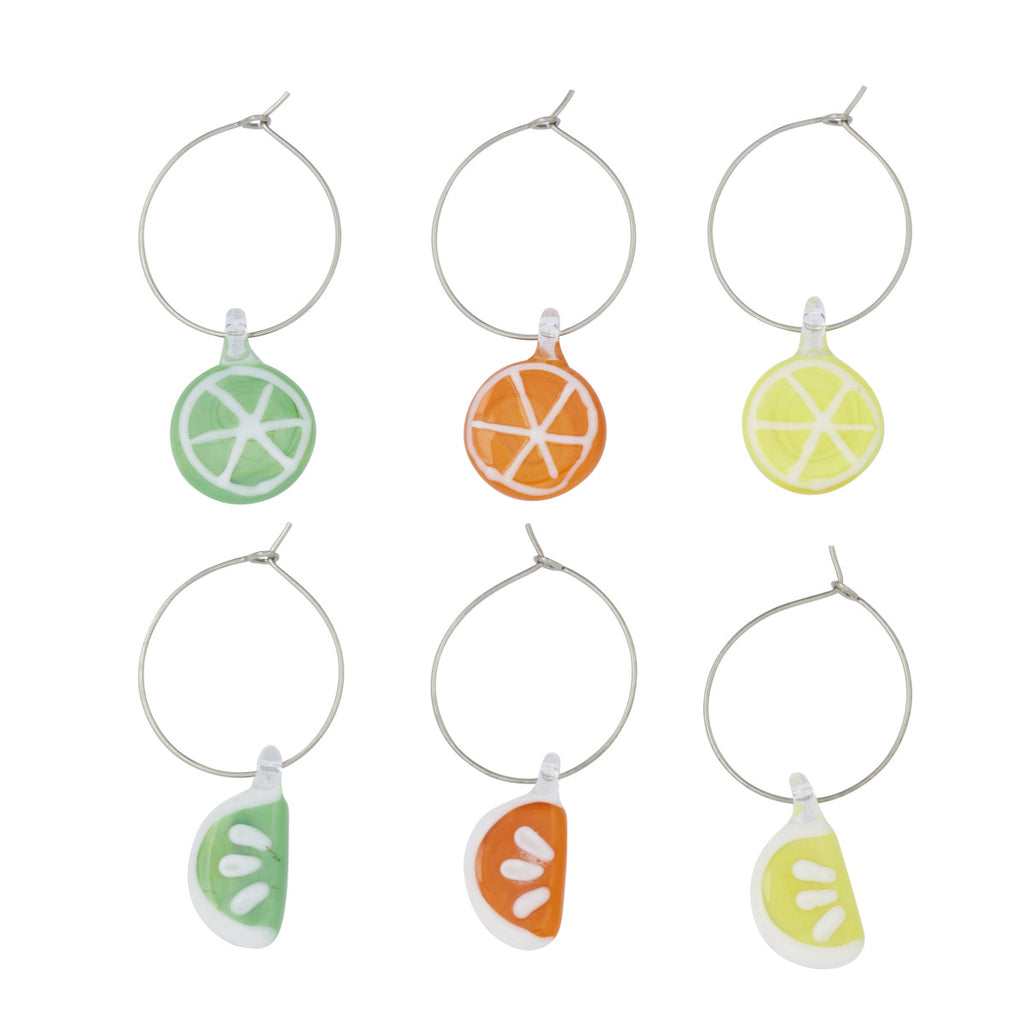 Glass Citrus Wine Charms Minimax