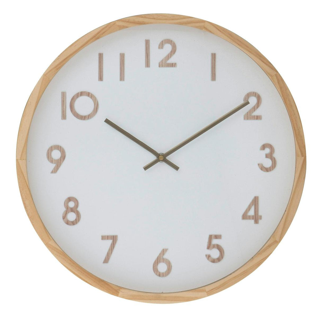 Amalfi Leonard Wall Clock Natural/White 41.5x41.5x5.5cm | Minimax