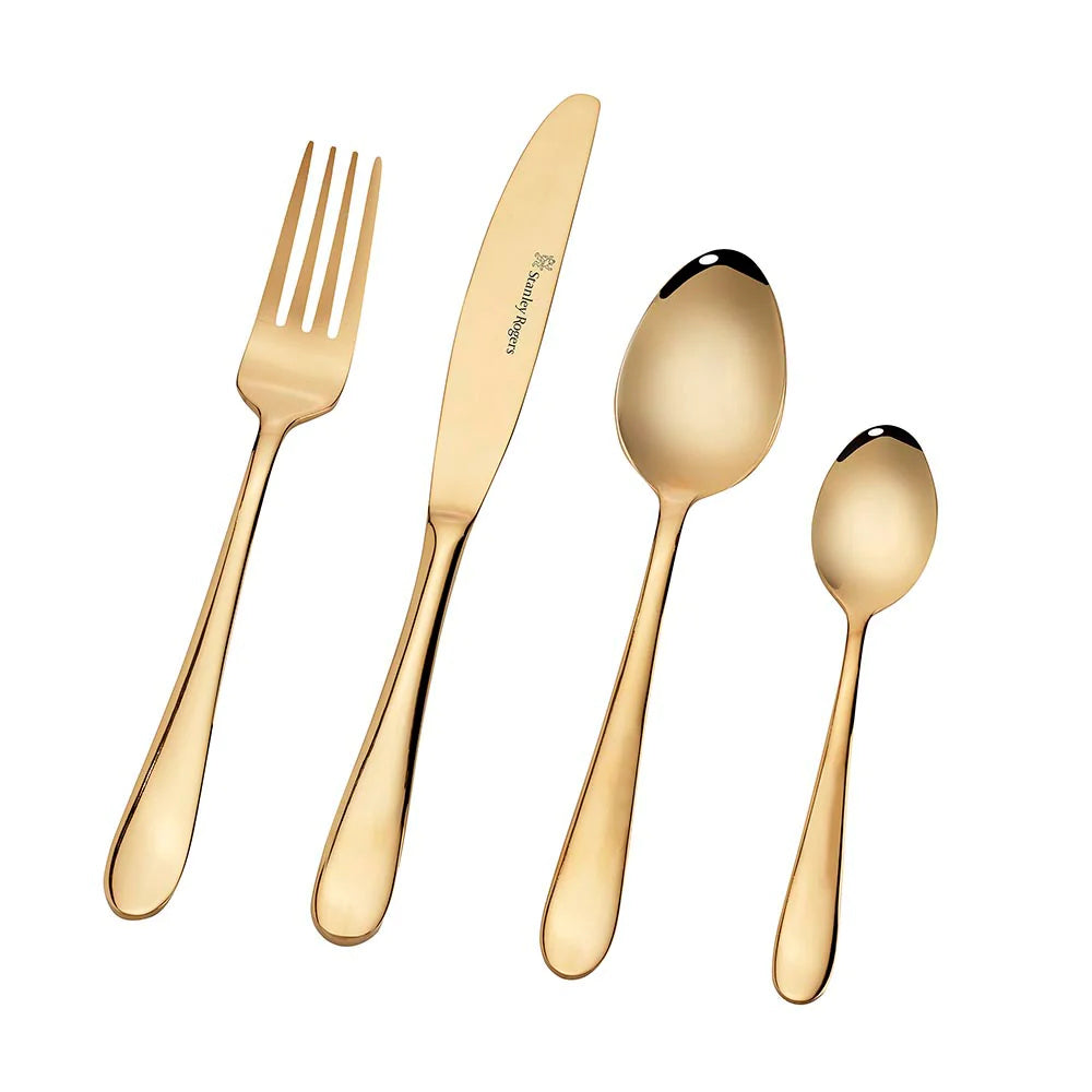 Stanley Rogers Albany Cutlery Set Gold 16 Piece Minimax