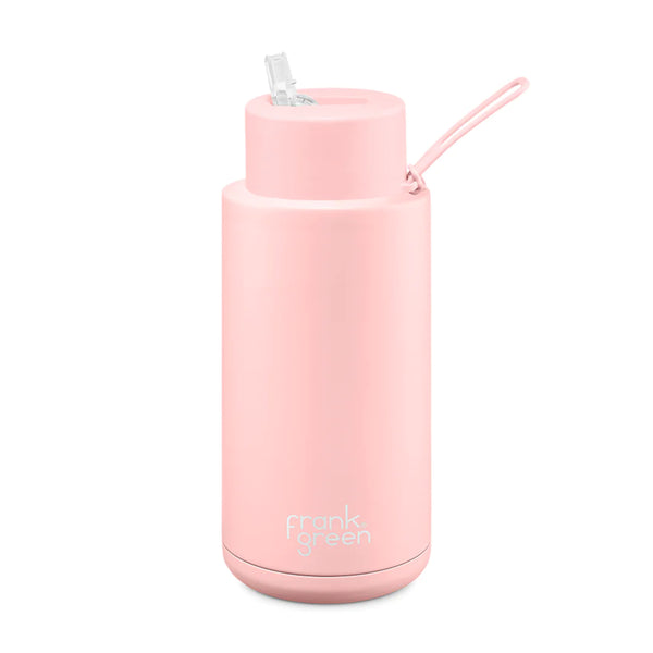 Frank Green Reusable Ceramic Bottle with Straw Lid Blush 1L  | Minimax