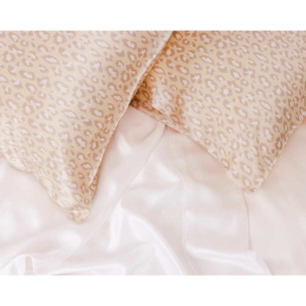 Silk Magnolia Sand Leopard Silk Pillowcase | Minimax