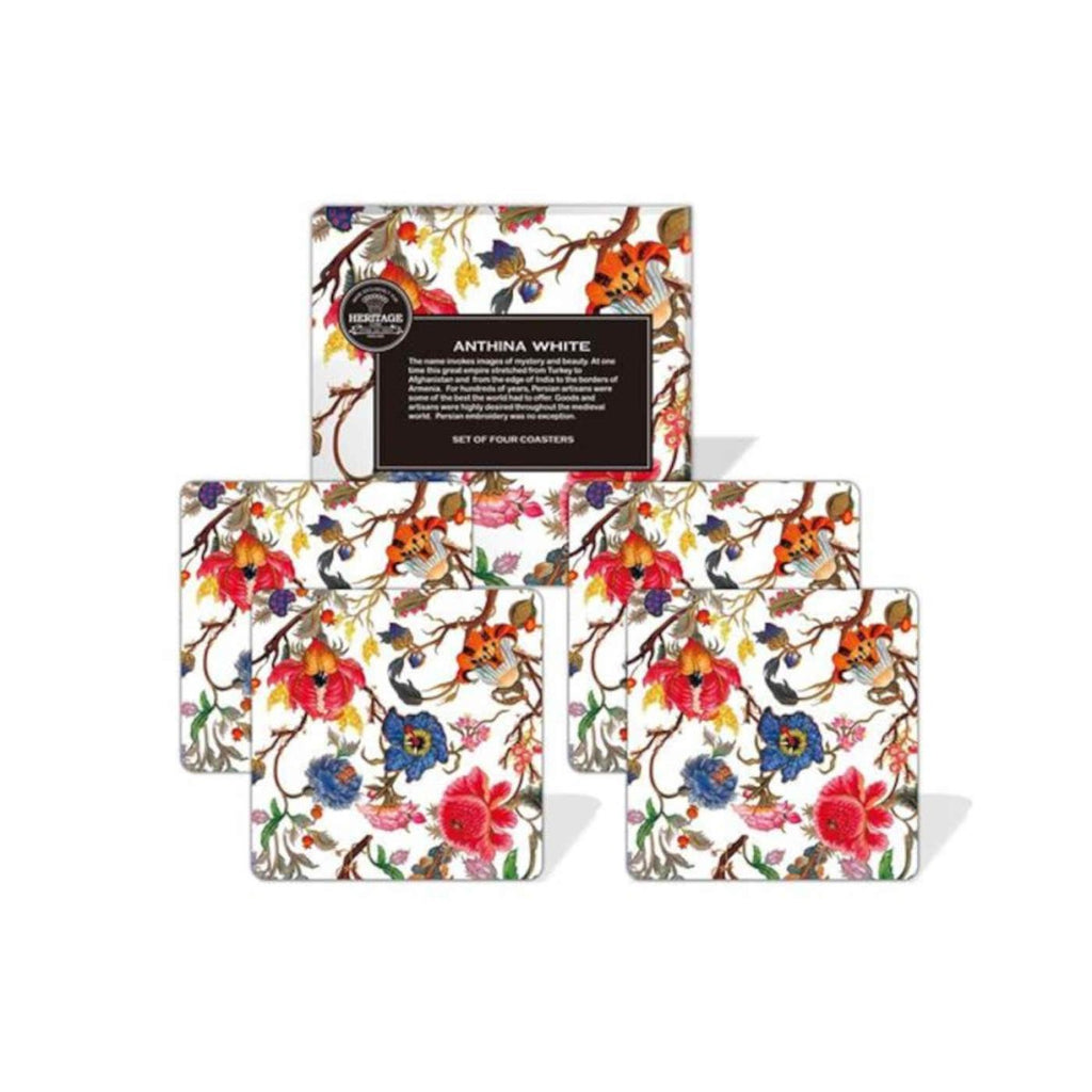 Heritage Anthina Coasters White Set of 4 Minimax