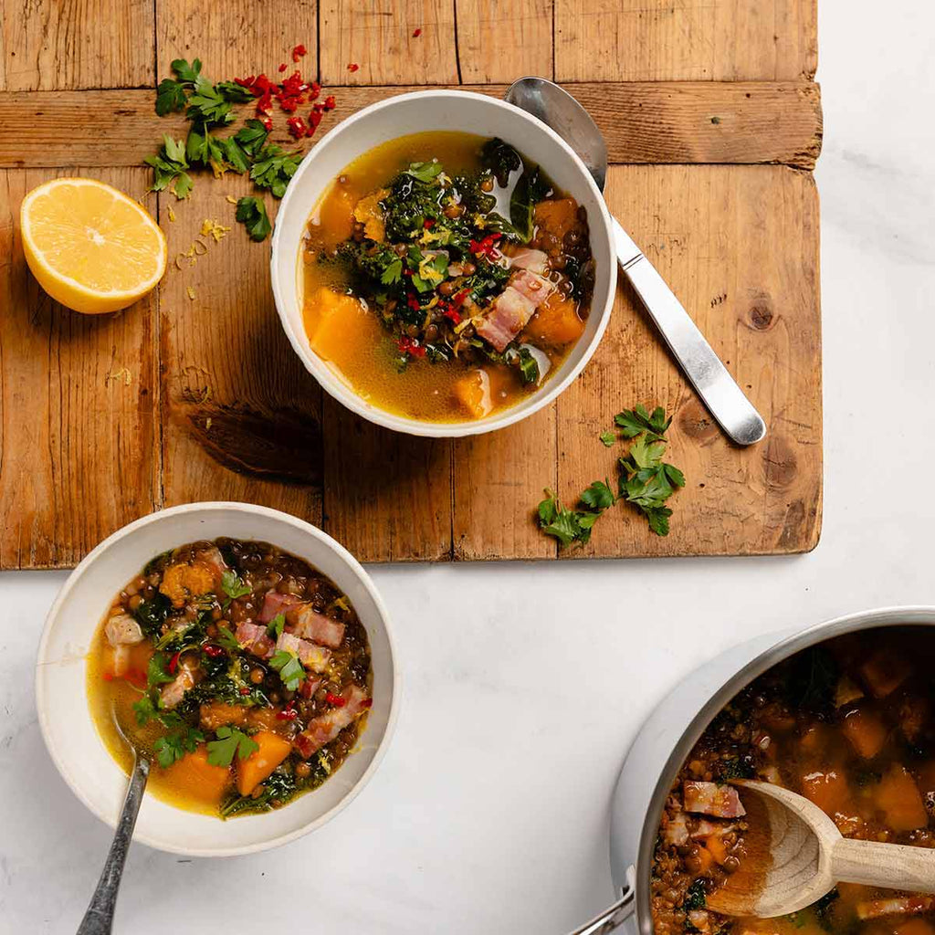 Lentil, Kale and Pumpkin Vegetarian and Gluten Free Zuppa