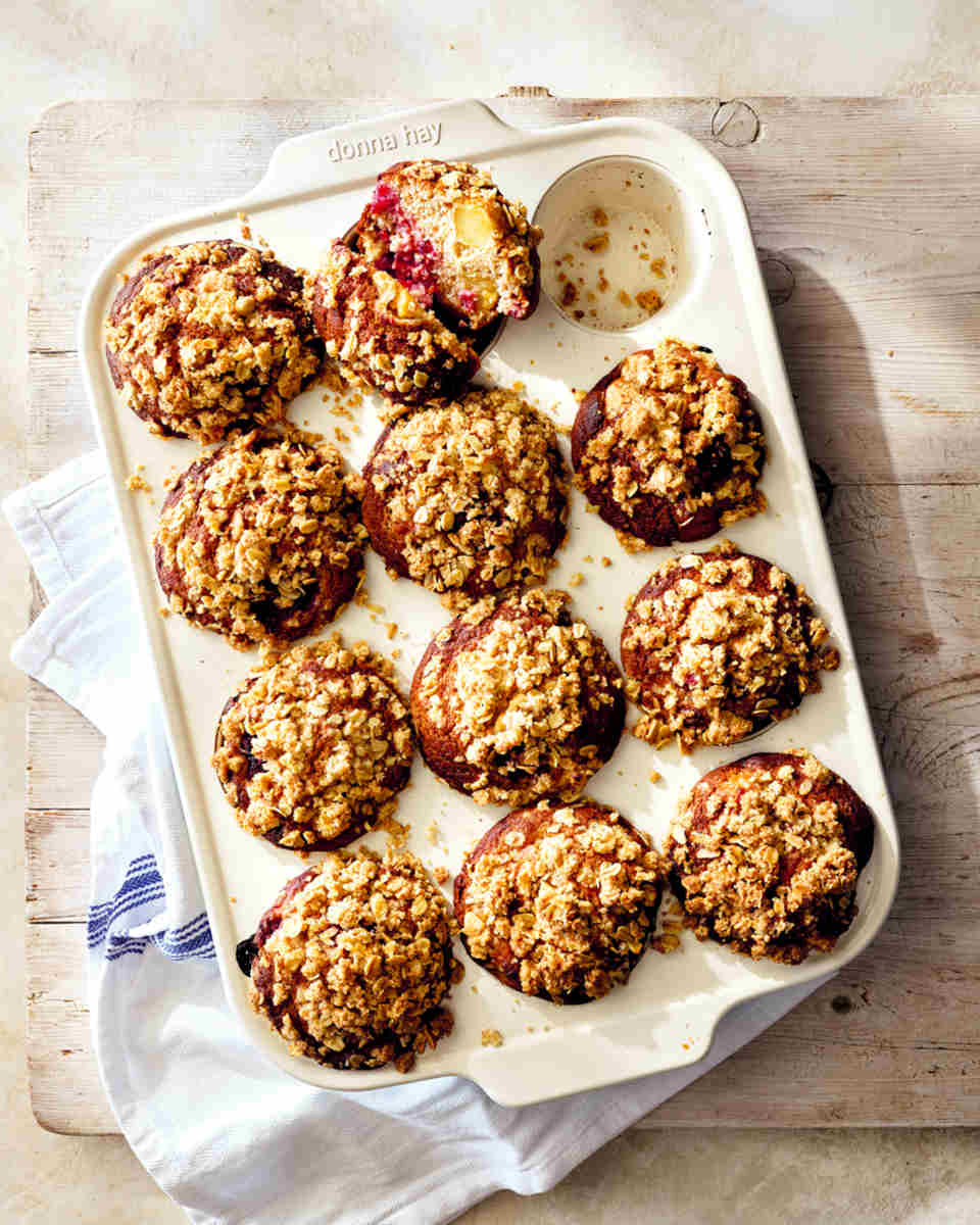 Apple and Raspberry Crumble Muffins