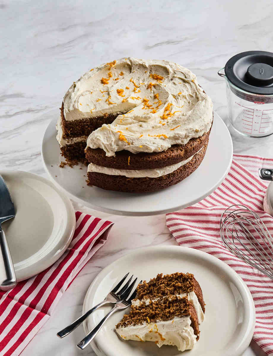 Fresh Ginger Cake with  Orange and Vanilla Cream