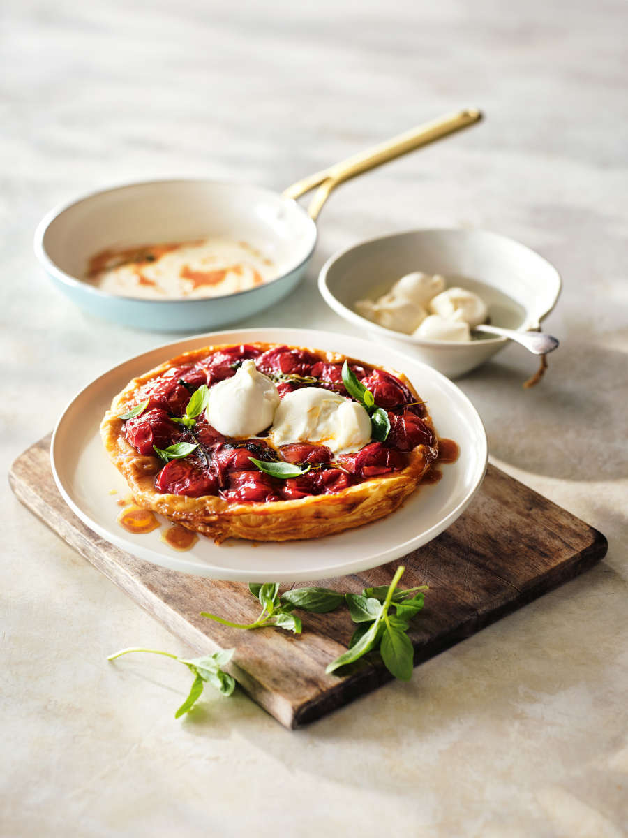 Tomato Tarte Tatin with Burrata