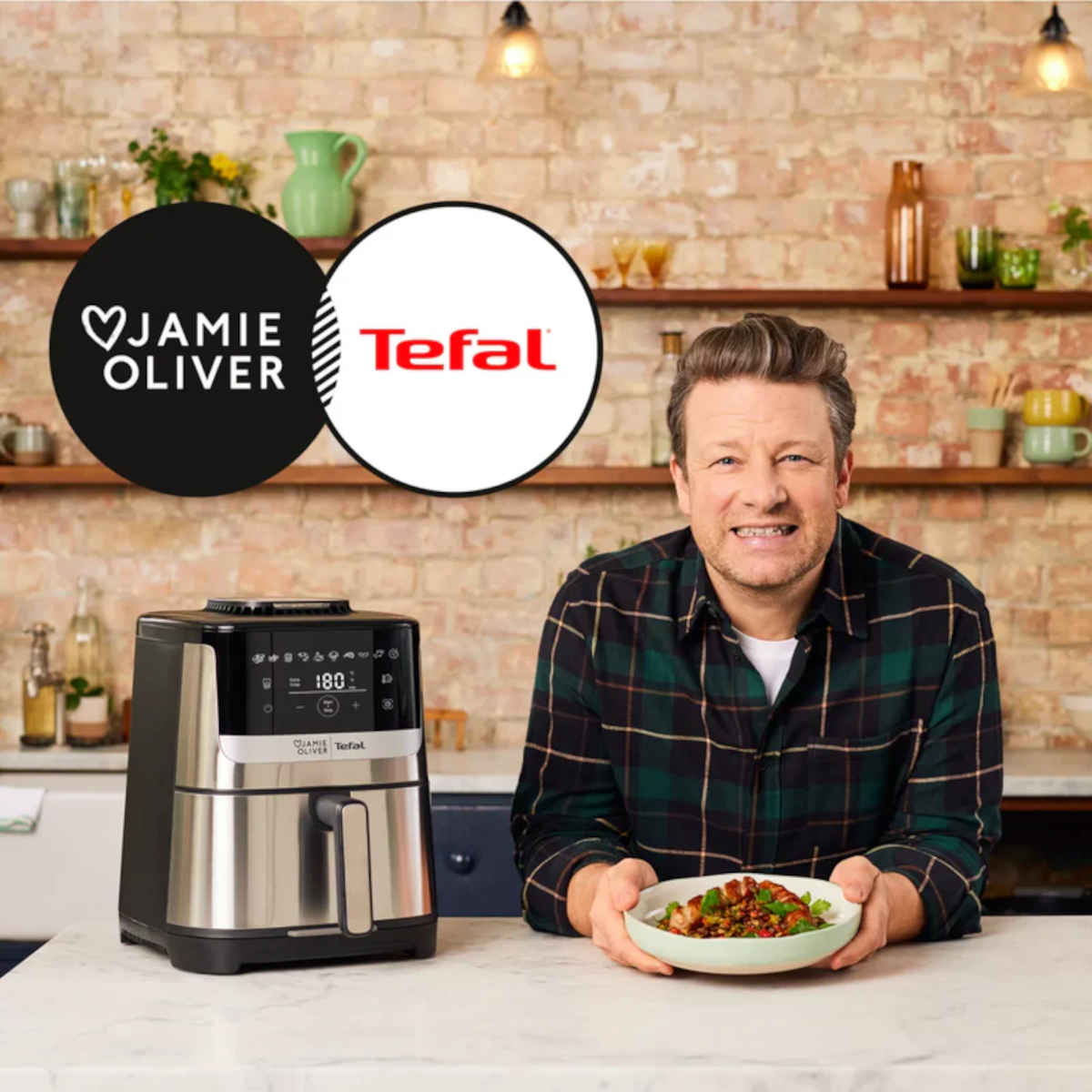 Tefal x Jamie Oliver EY55JD Quiet and Easy Air Fryer Stainless Steel