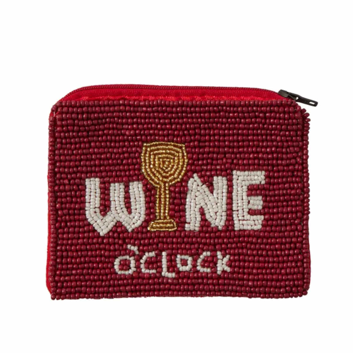 Coast to Coast Home WineTime Beaded Coin Purse Russet 12x9cm