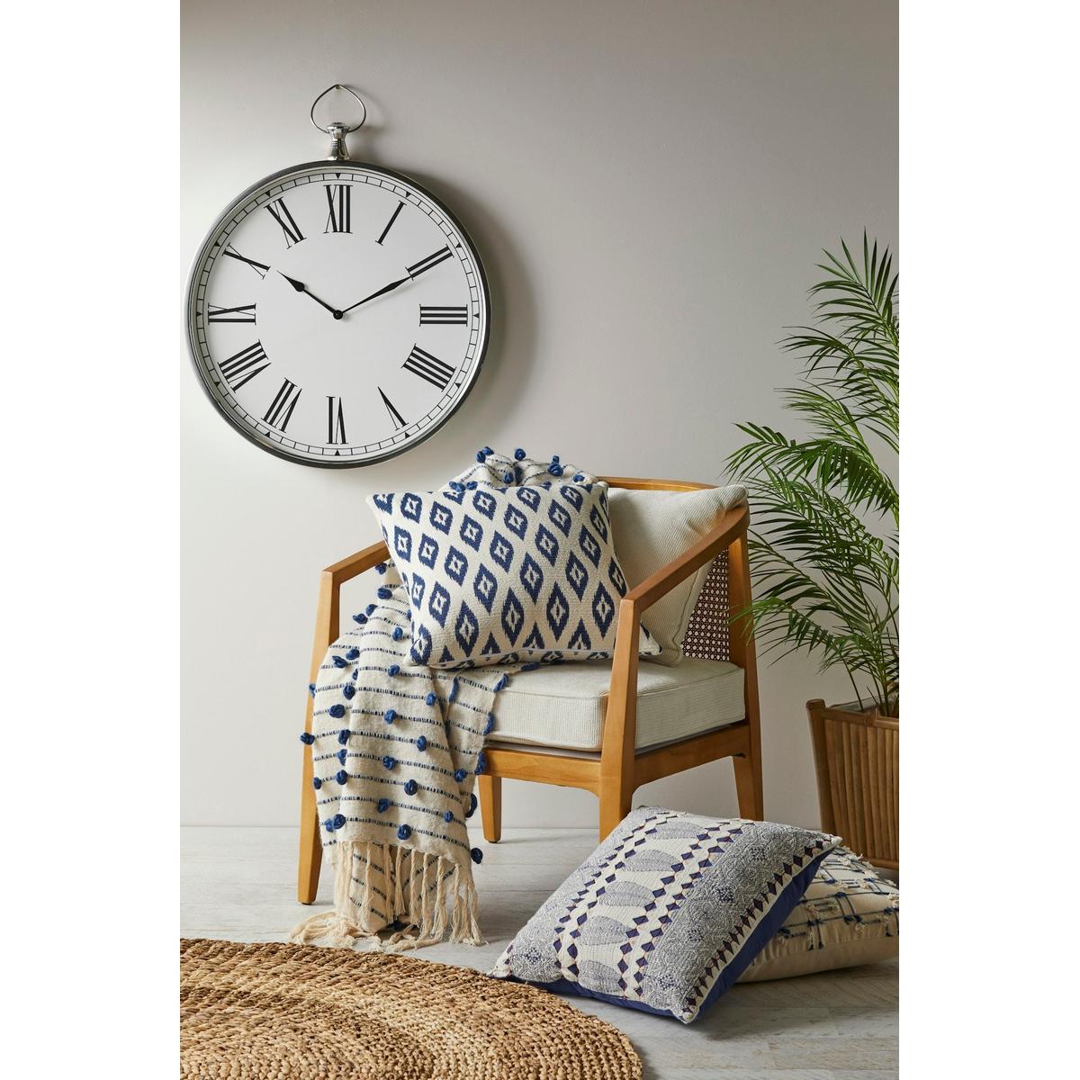 Society Home Northampton Wall Clock 60x6x73cm Silver/White