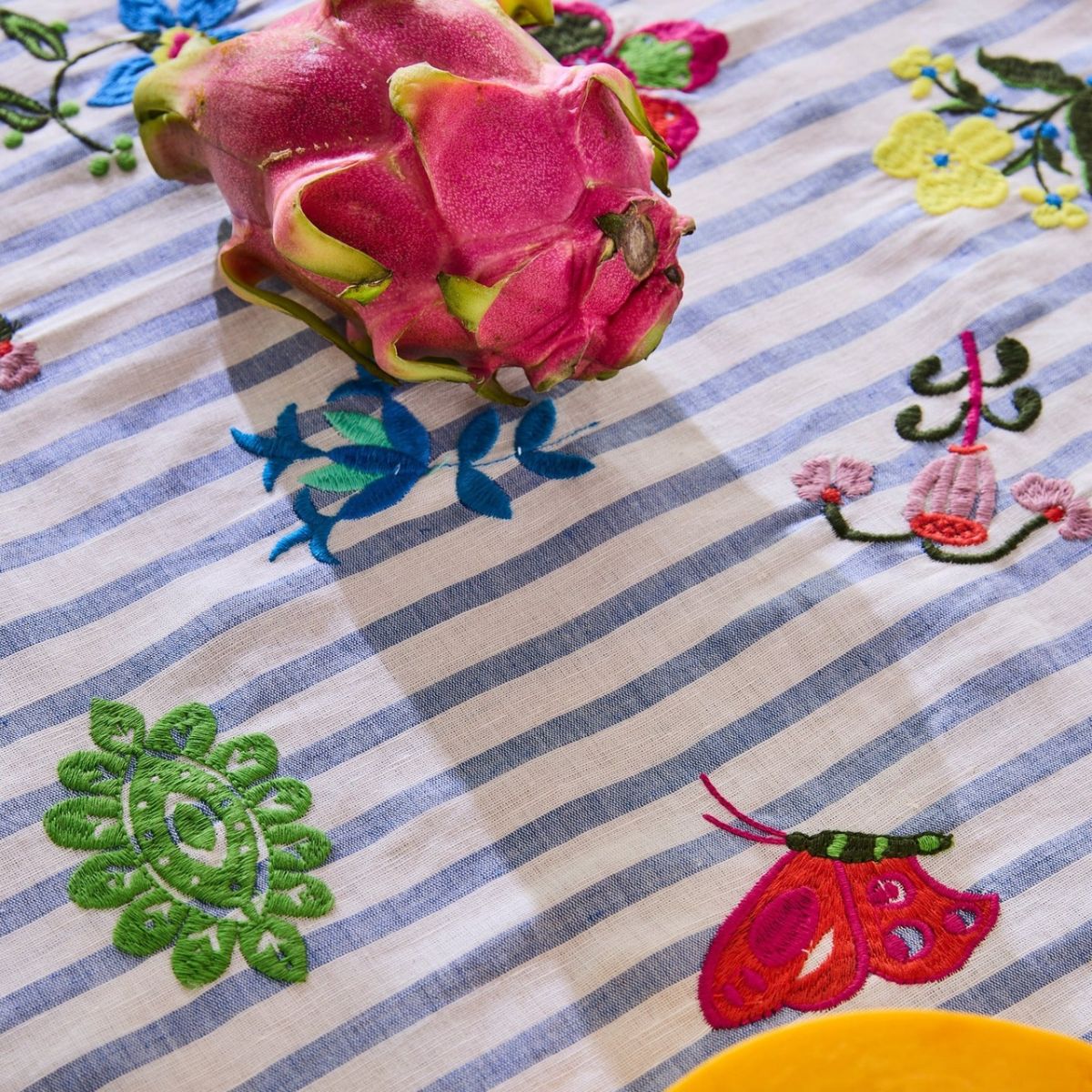 Kip&Co x Anna Spiro Malabar Floral Embroidered Tablecloth 350x180cm