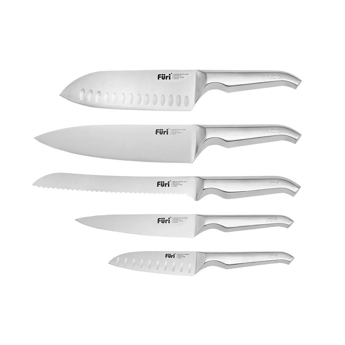 Furi Stone Knife Block Set Snow Terrazzo 6 Piece