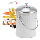 Avanti Stainless Steel Compost Bin  White Silver 5L