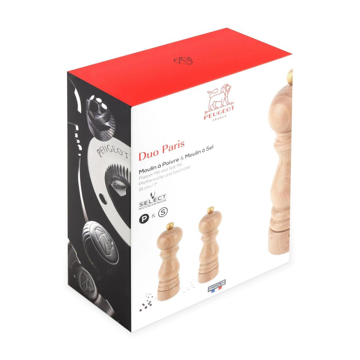 Peugeot Paris u'Select Salt and Pepper Mill Duo Natural 18cm 