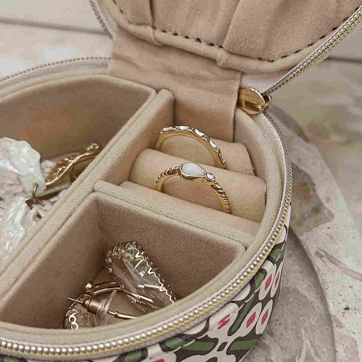 Sisco Round Jewellery Box Retro Olive | Minimax