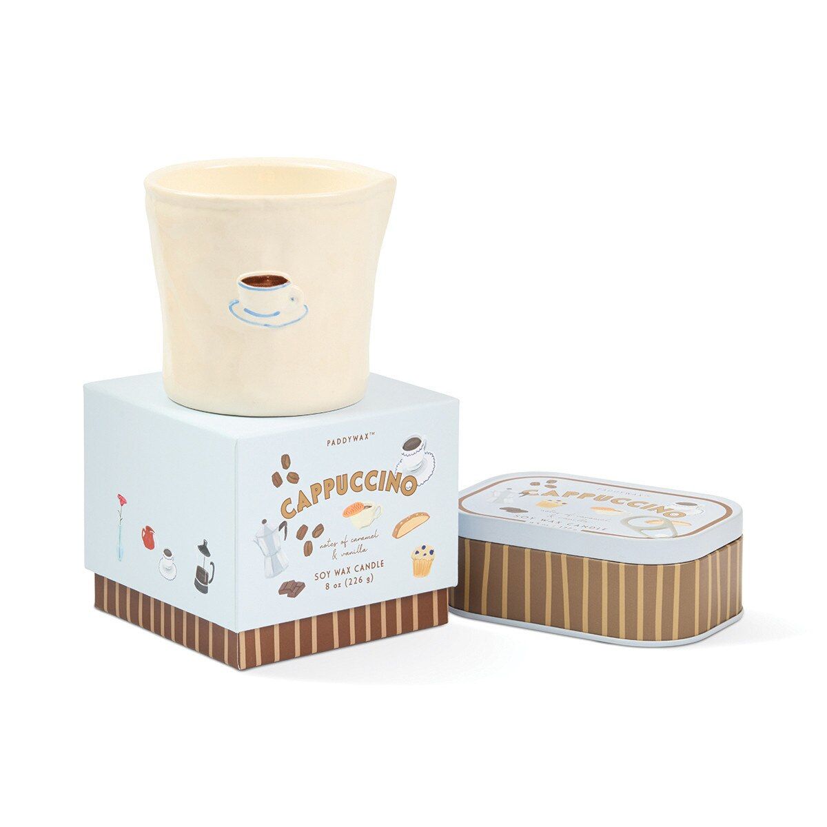 Paddywax Bistro Cappuccino Ceramic Candle 226G