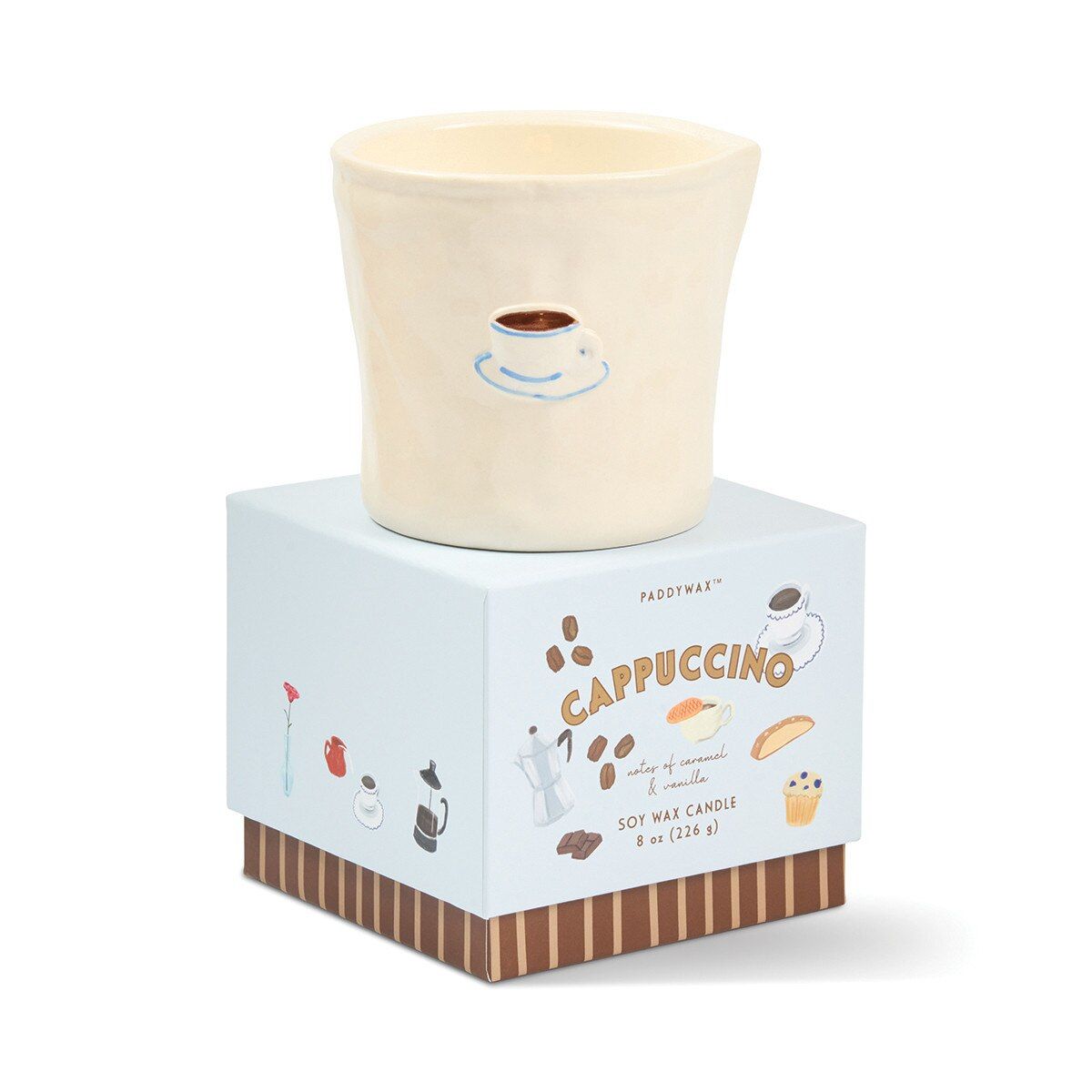 Paddywax Bistro Cappuccino Ceramic Candle 226G
