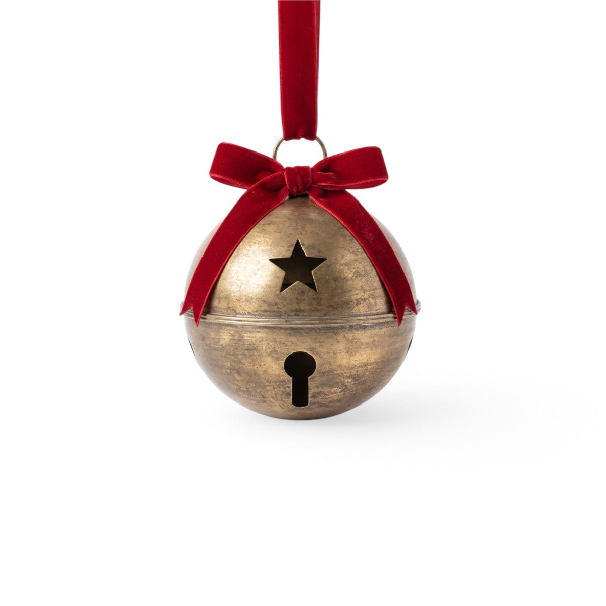 Noel Jingle Velvet Round Bell Gold 17.5cm