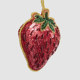 Florabelle Ciao Bella! Sequin Strawberry Decoration Red 8cm