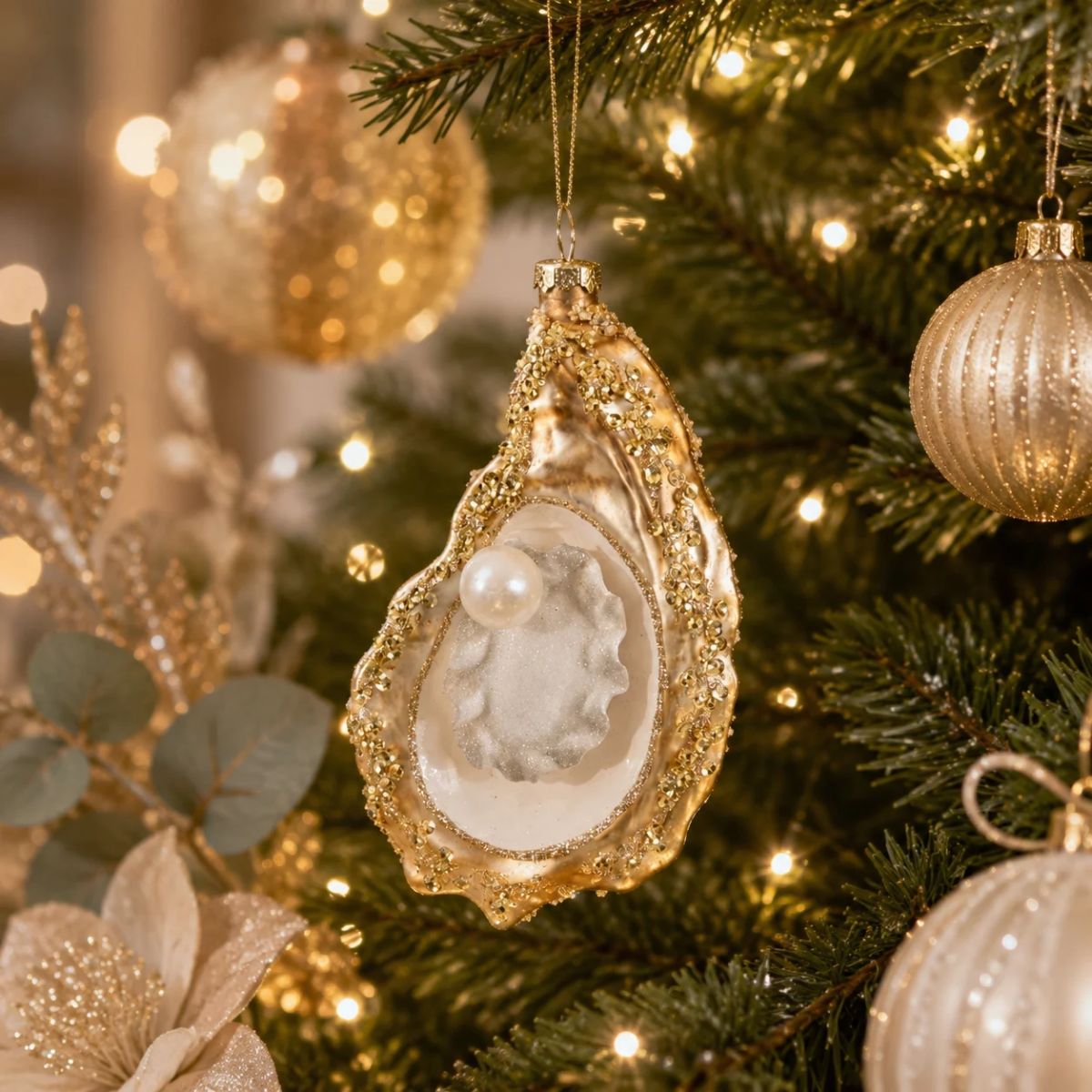 Florabelle Pearl Oyster Hanging Decoration 15cm