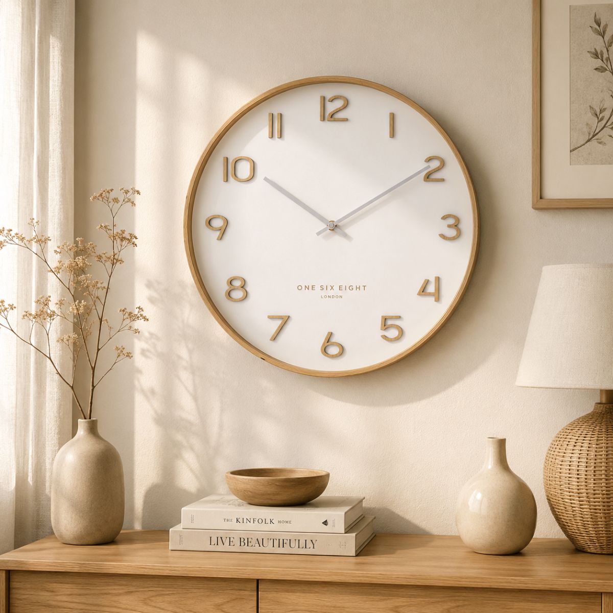 Clock Obsession Wallace Wood Clock White 30cm
