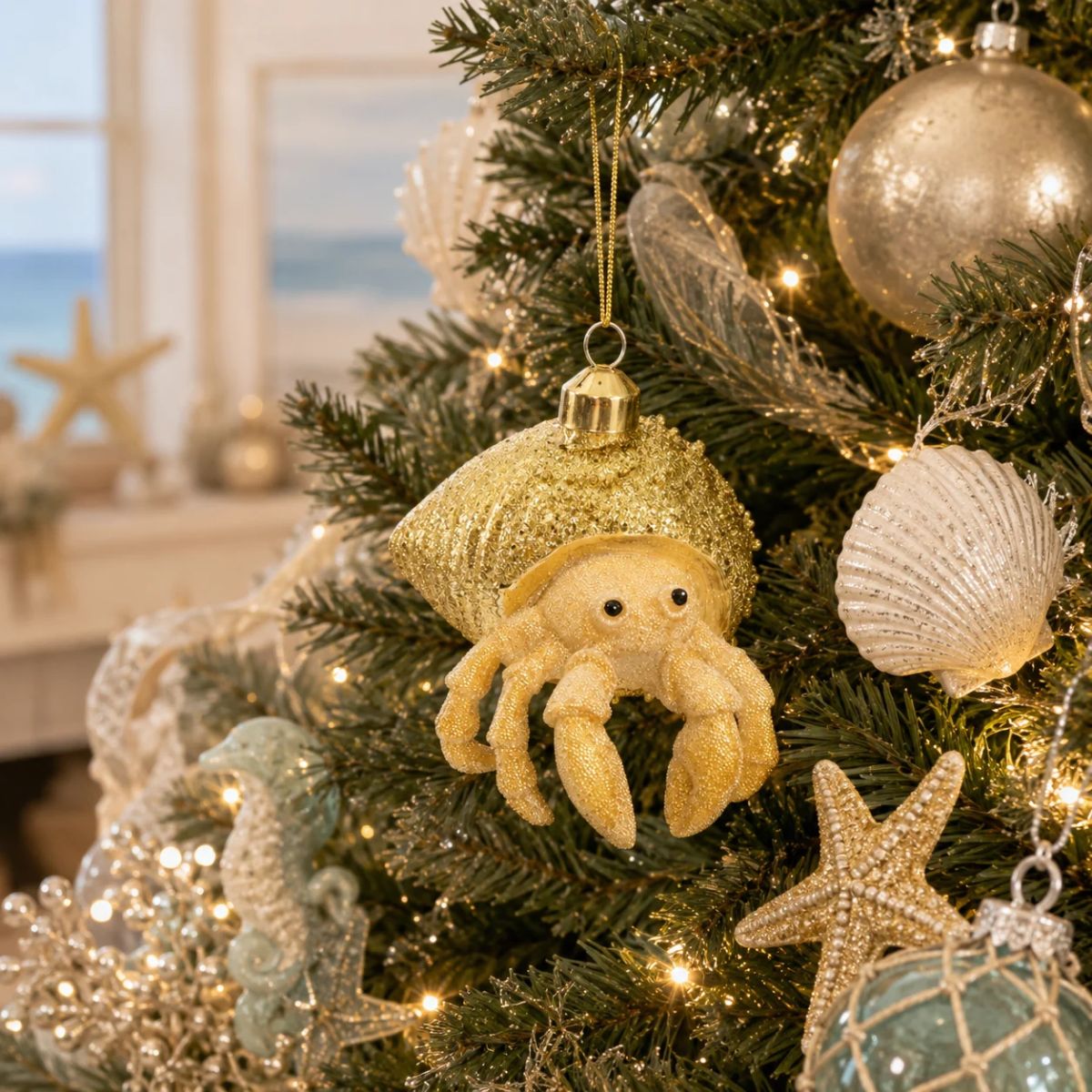 Florabelle Hermit Crab Decoration Gold 10cm