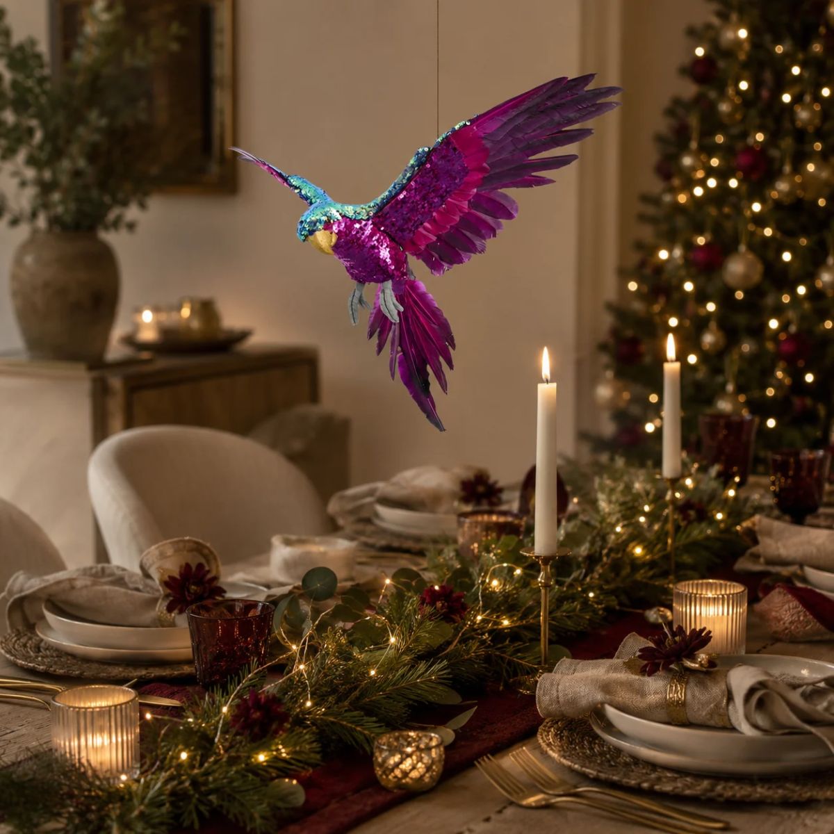 Florabelle Amora Pink Sequin Flying Parrot 50cm