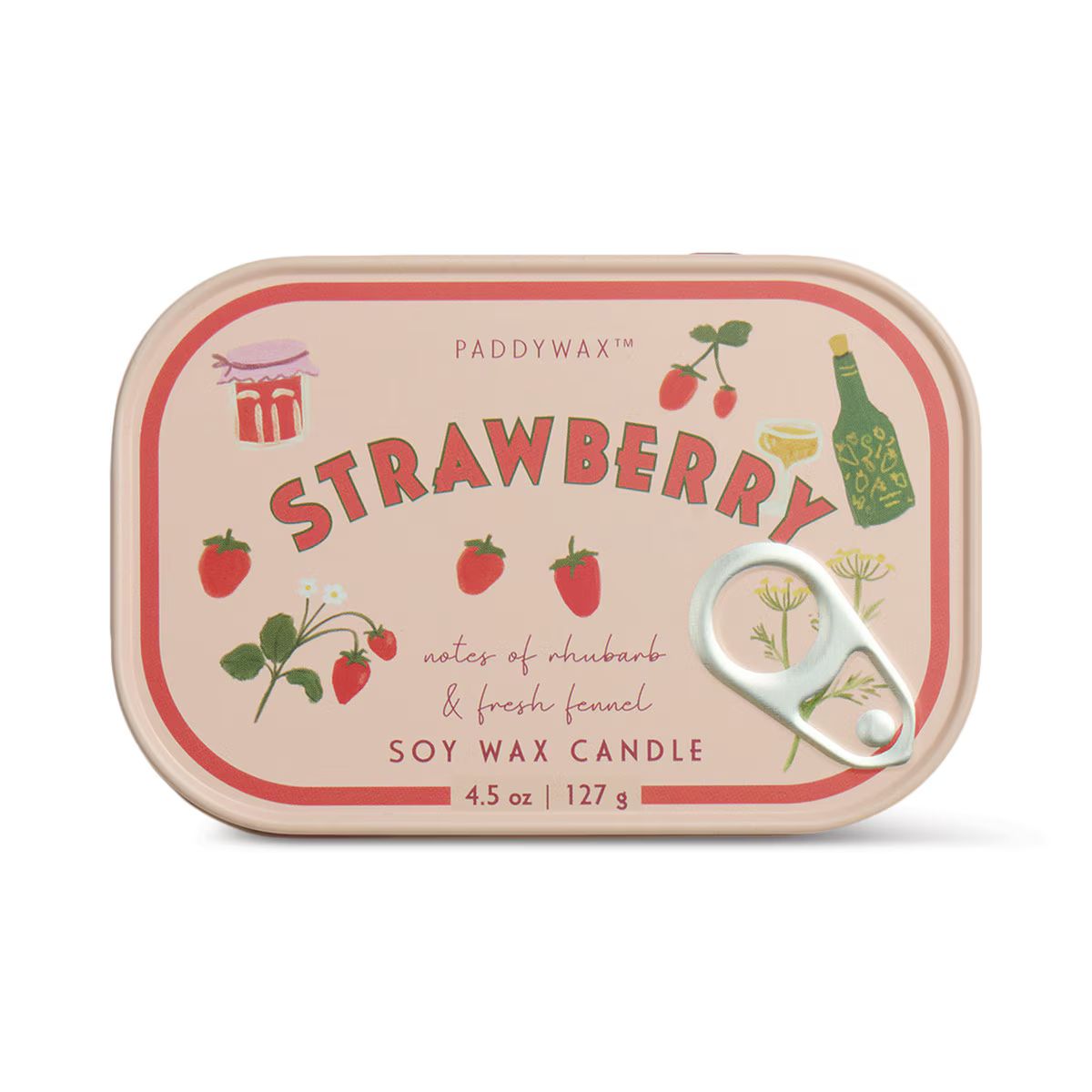 Paddywax Bistro Strawberry Tin Candle 127G
