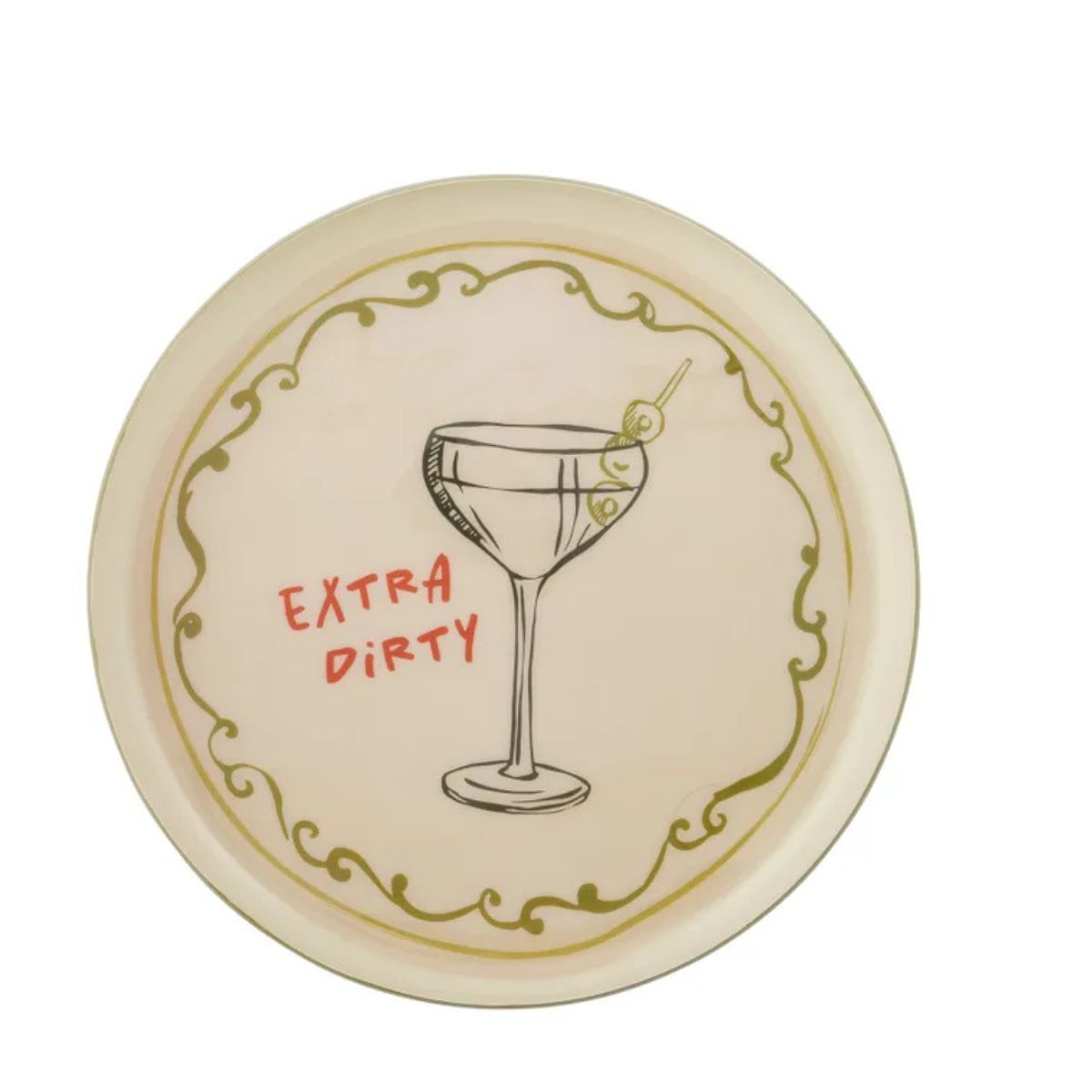 Assemble Dirty Martini Metal Tray Ivory 32 x 4cm