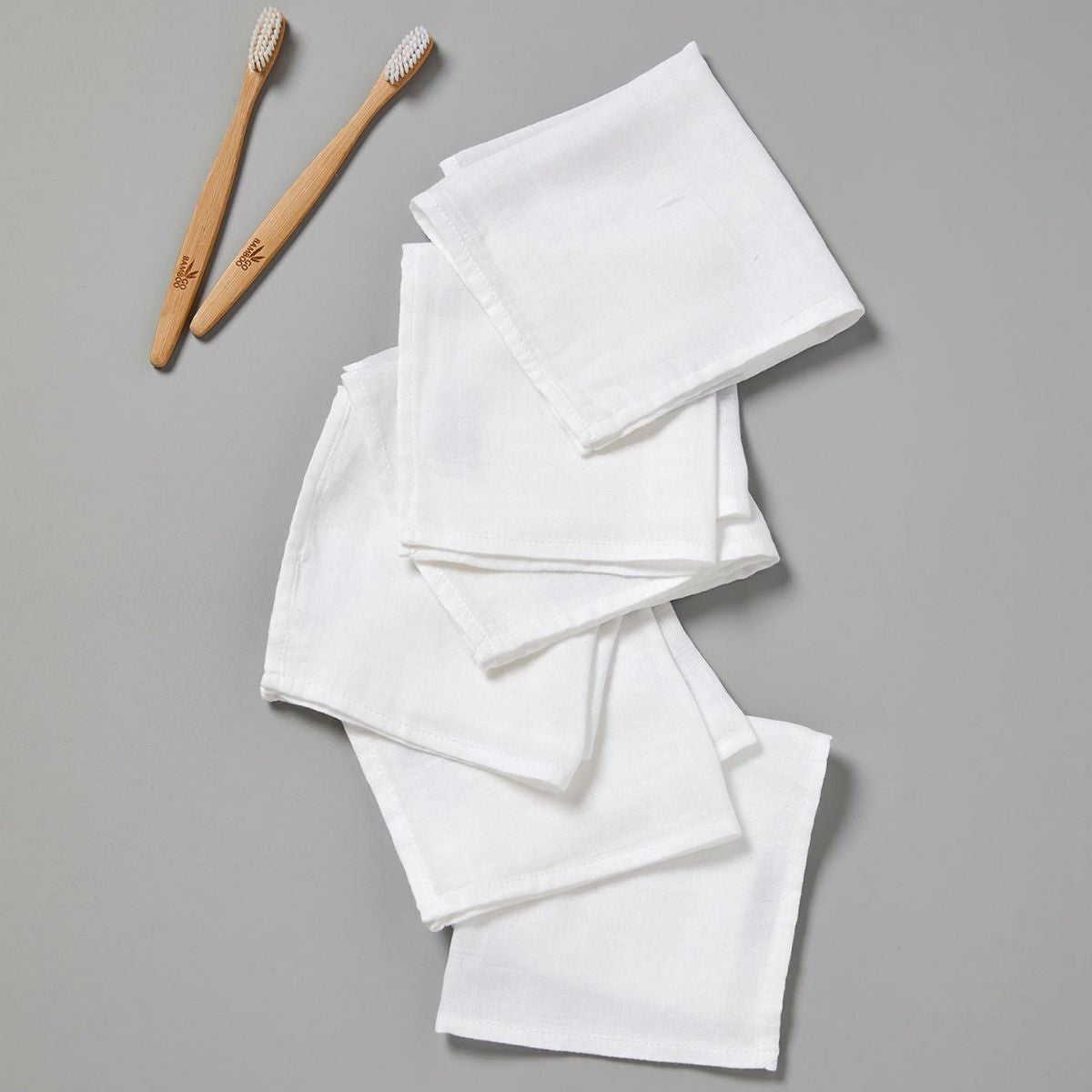 Little Bamboo Muslin Washers Natural 6 Pack