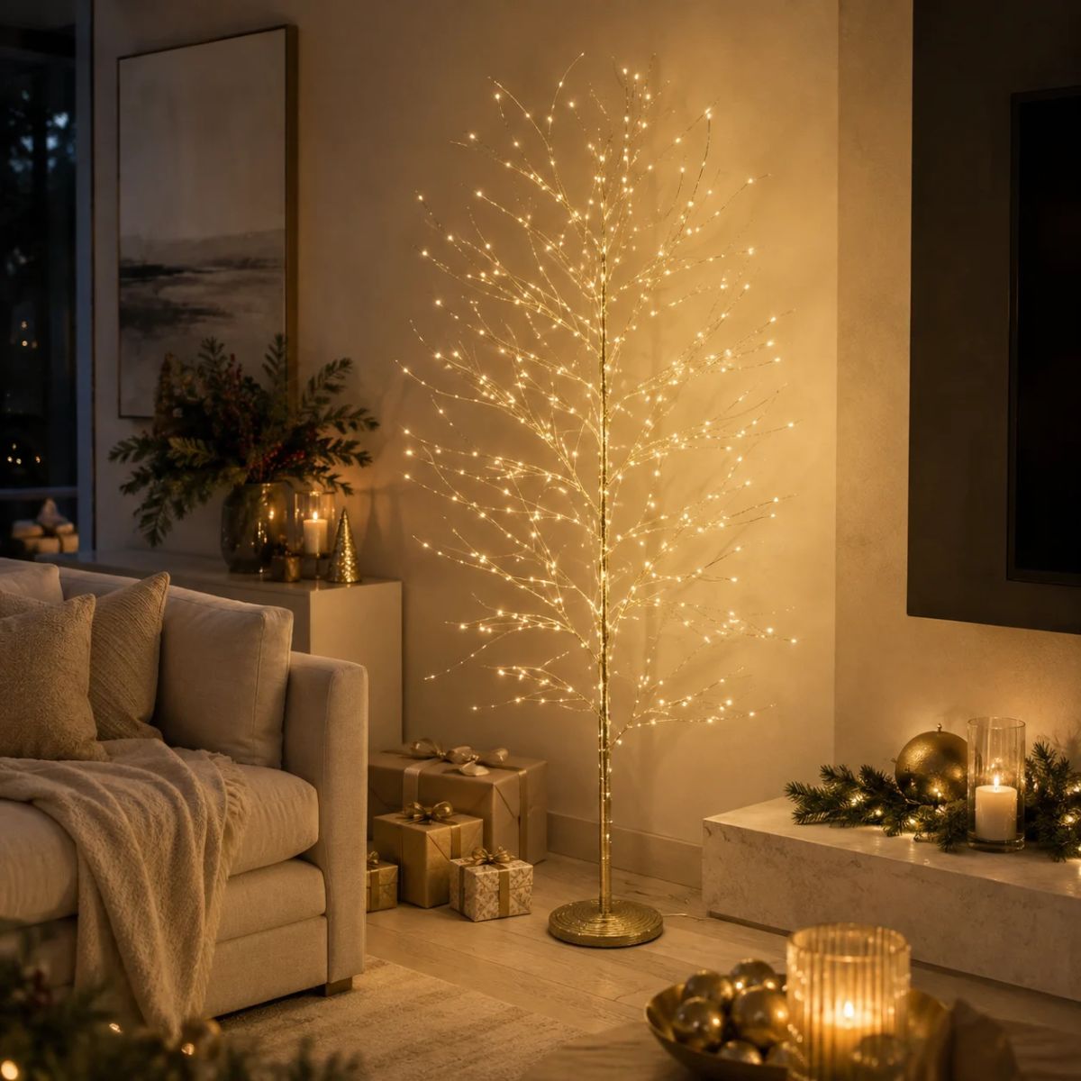 Swing Gift Stockholm 1500 LED Christmas Tree Champagne 180cm