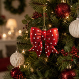 Florabelle Spotty Bow Glass Tree Decoration 10cm