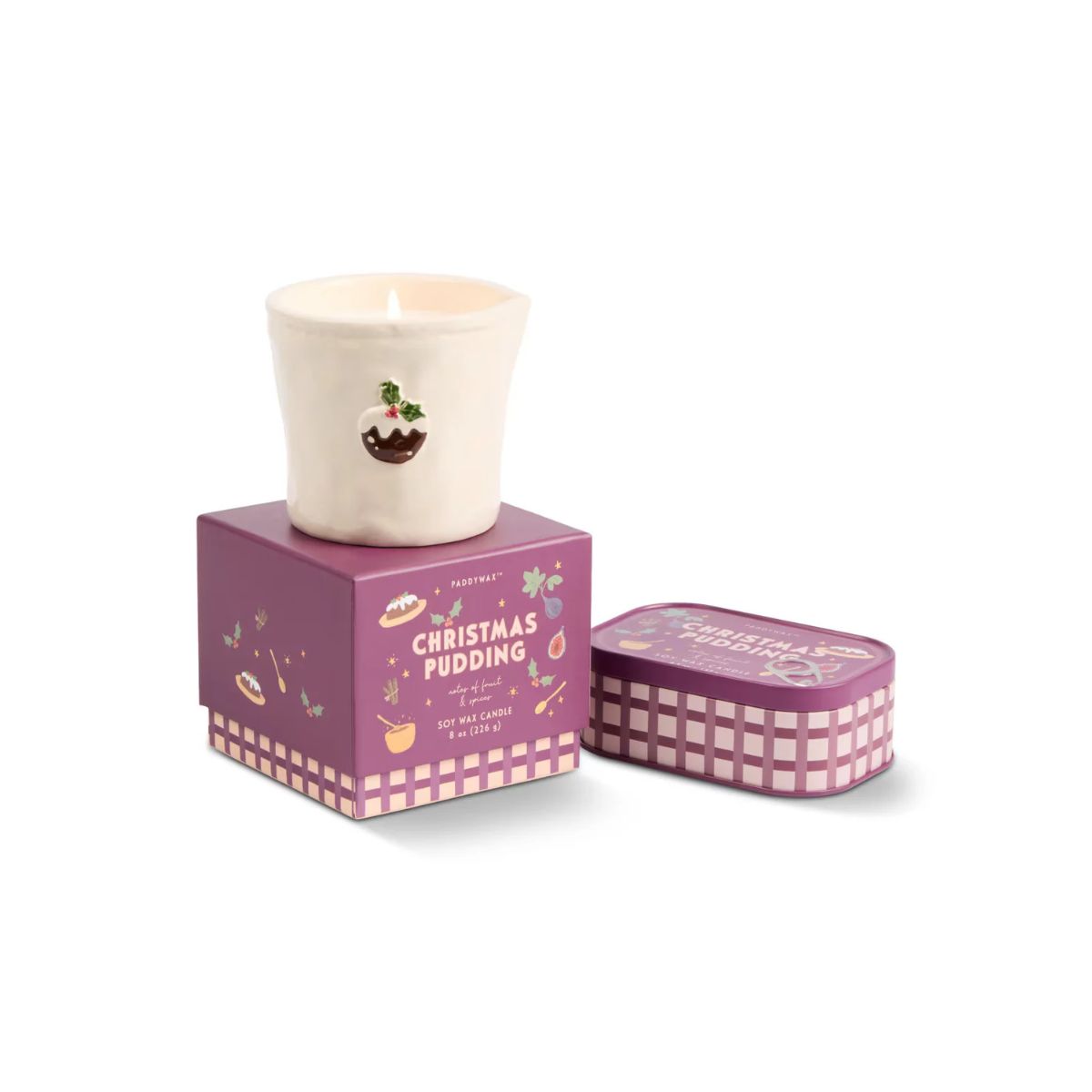 Paddywax Bistro Christmas Pudding Ceramic Candle 226g