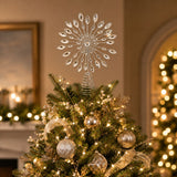 Swing Gifts Jewelled Flowerburst Tree Topper Silver