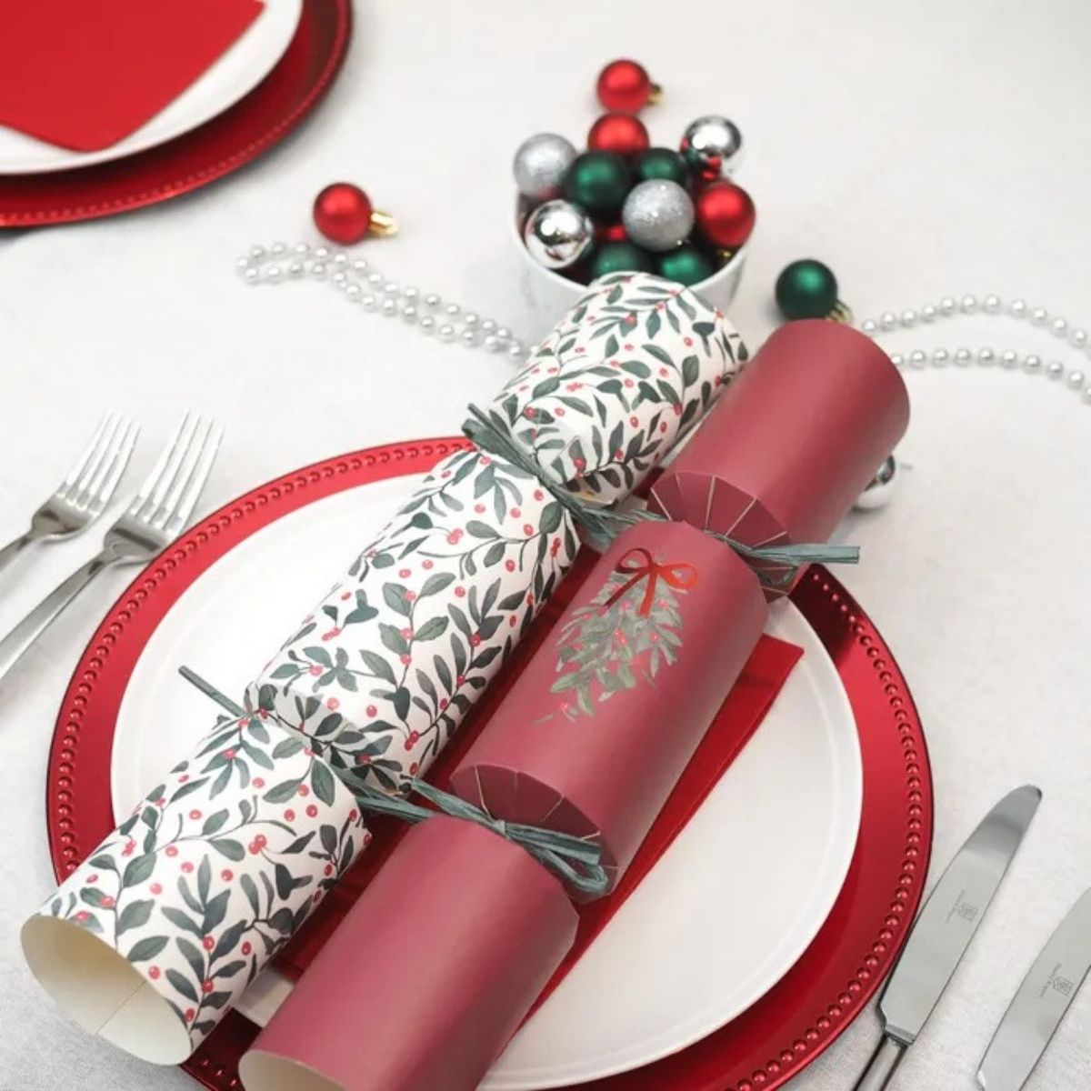 The Paperie Celebration Crackers Super Deluxe Crackers Burgundy Berry 30cm Set Of 8