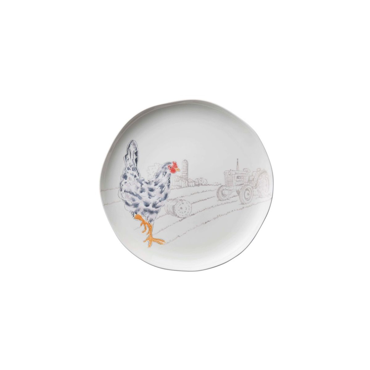 Ceramiche Fabbro Hen Tractor Platter 36cm