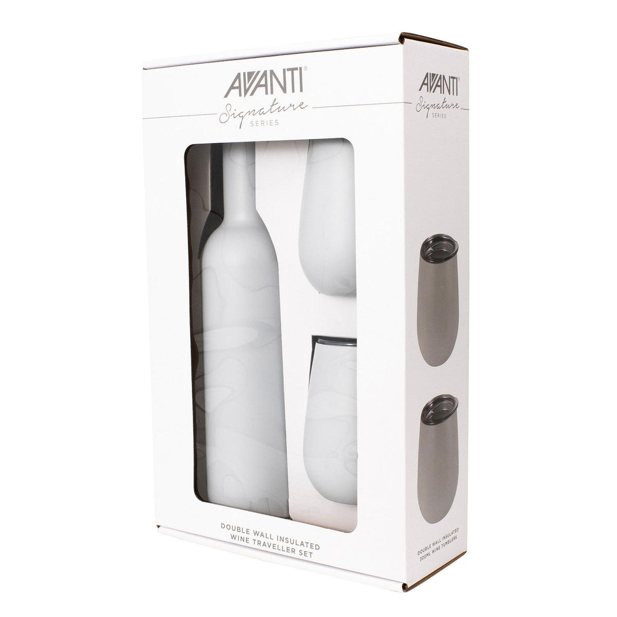 Avanti Double Wall Insulated Wine Traveller Set Dove Grey | Minimax