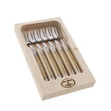 Laguiole Jean Dubost Deluxe Cake Fork Light Horn Set of 6