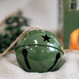 Mediterranean Markets Lune Green Enamel Ball Bell 10cm