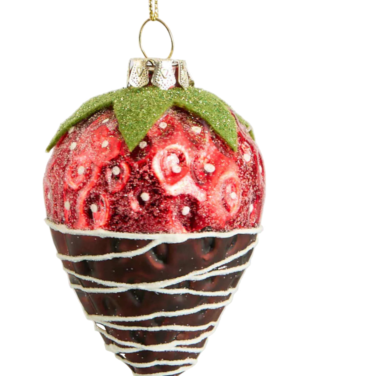 Vixen & Velvet Glass Dipped Strawberry Hanging Decoration 9cm | Minimax