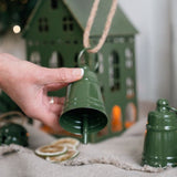 Mediterranean Market Lune Green Enamel Bell 7 x 10cm