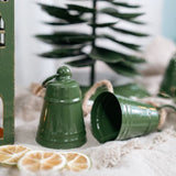 Mediterranean Market Lune Green Enamel Bell 7 x 10cm