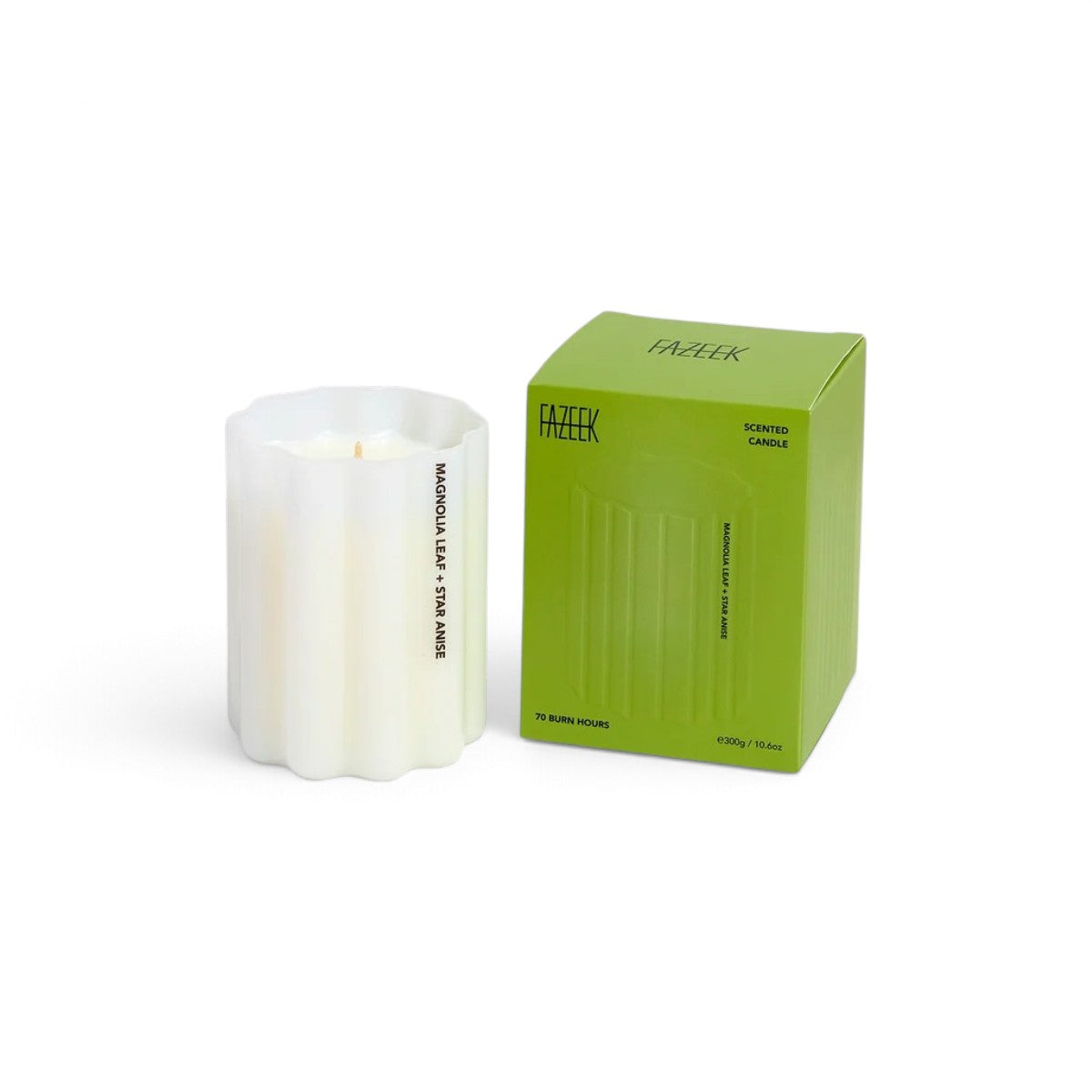 Fazeek Magnolia Leaf Star Anise Wave Candle 300g