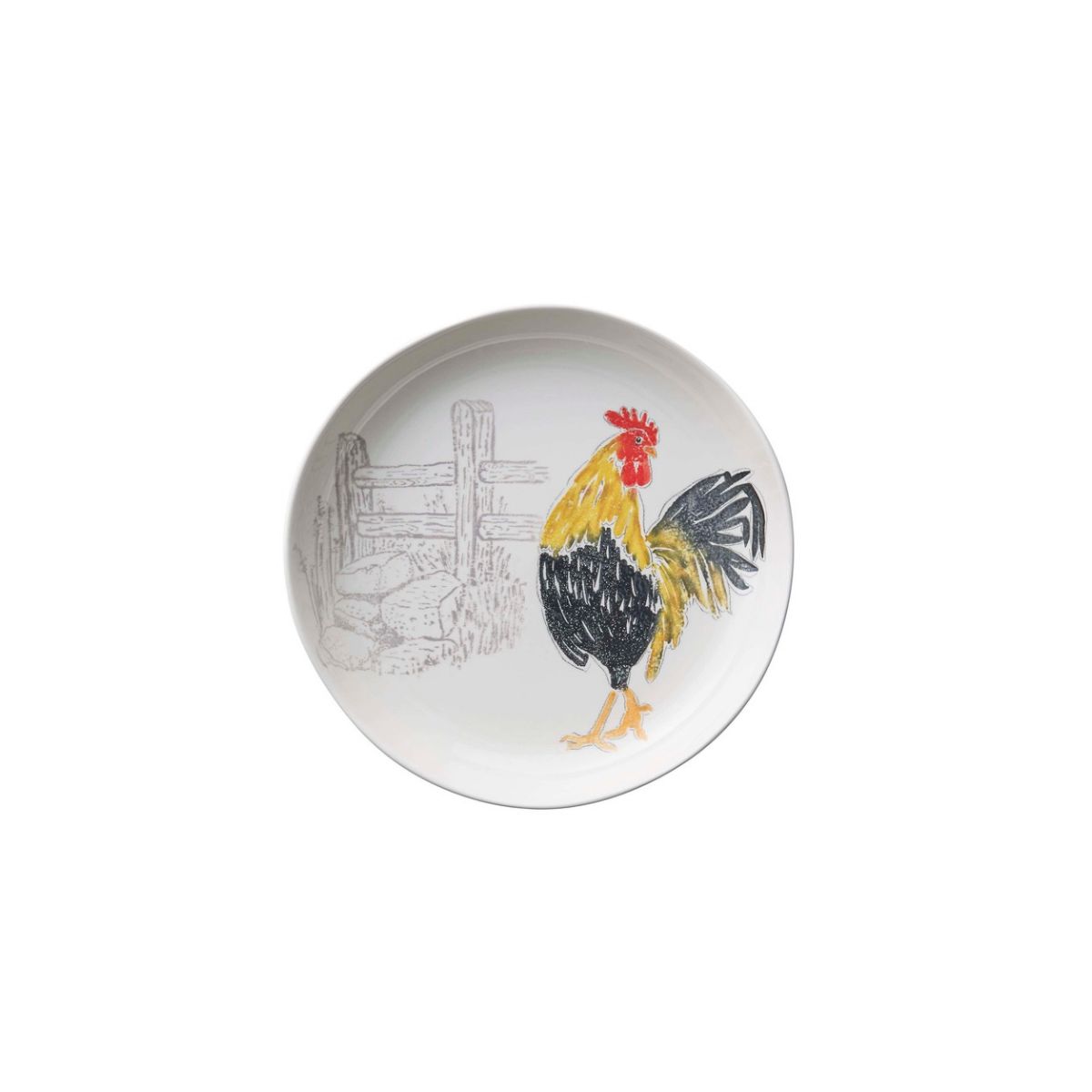 Ceramiche Fabbro Rooster Farm Shallow Bowl 34cm