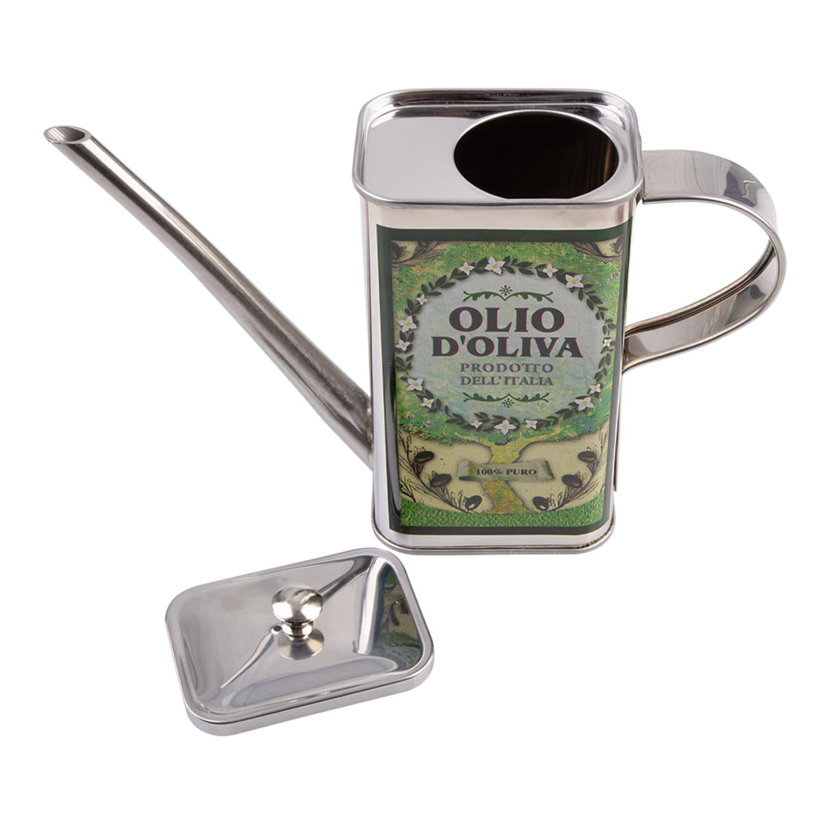 Alfresco Lane Stainless Steel Decorative Rectangular Oil Can 500ml