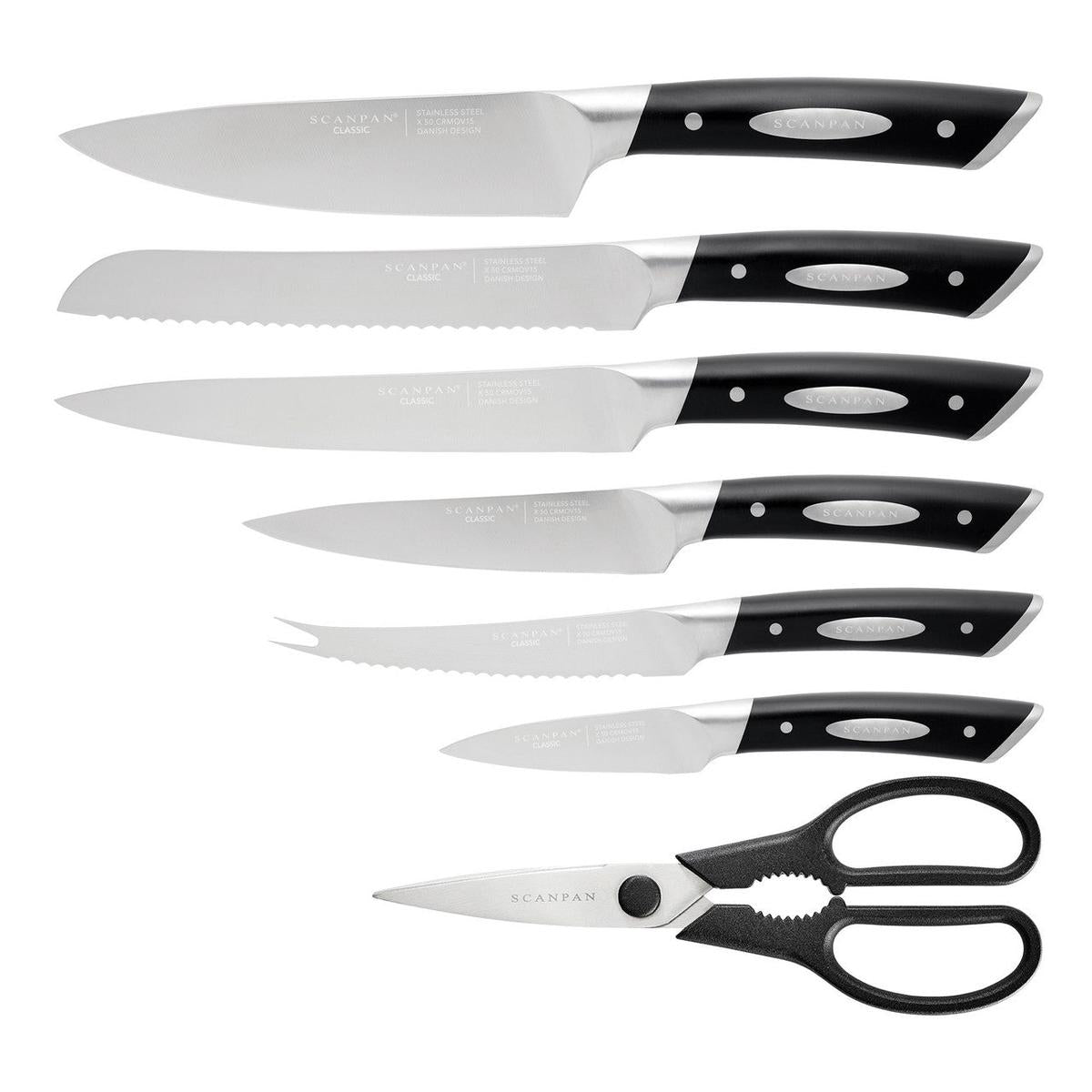 Scanpan Classic Beechwood Knife Block Set 8 Piece | Minimax