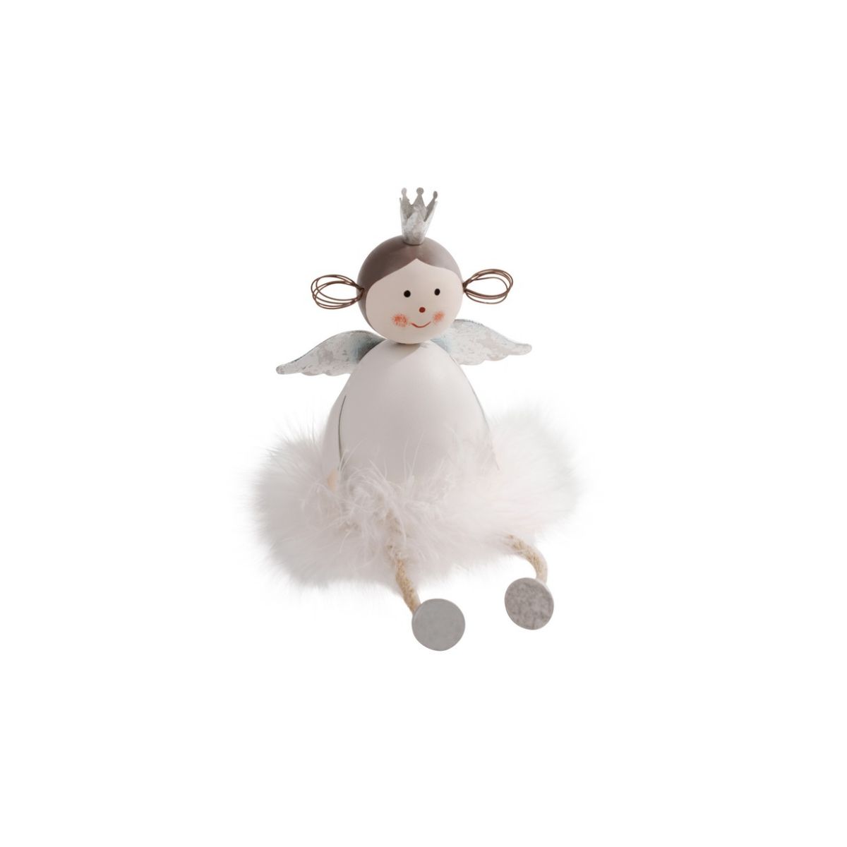 Noel Sitting Angel Gold White 19cm