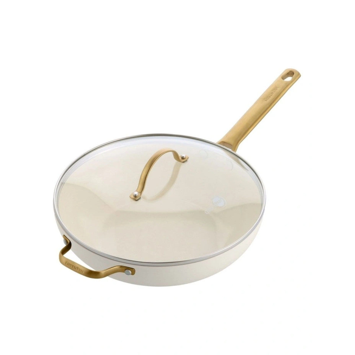 GreenPan Padova Covered Wok with Helper Handle Cream 32cm | Minimax