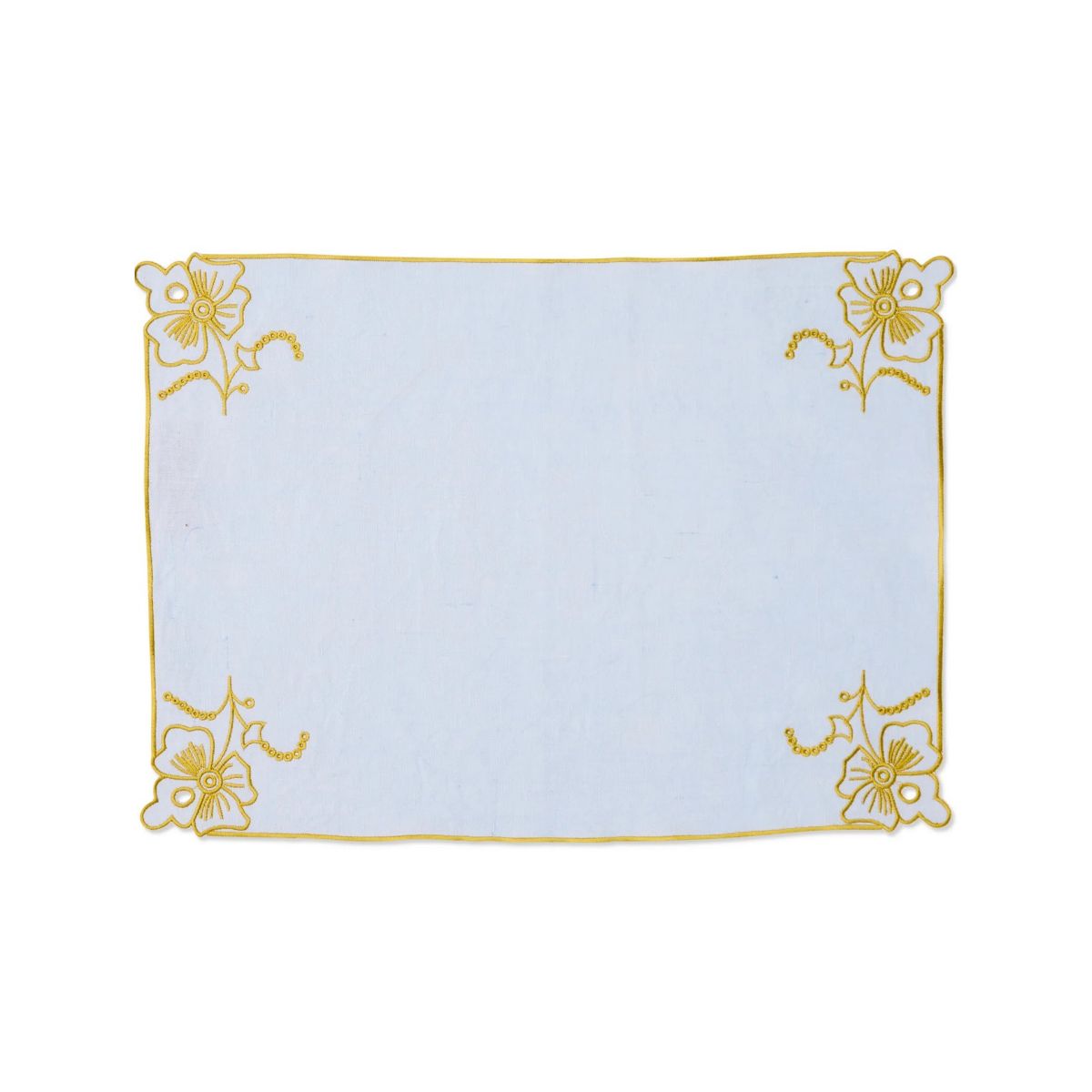 Kip&Co Blue Tuscan Embroidered Placemat 50x35cm Set of 4