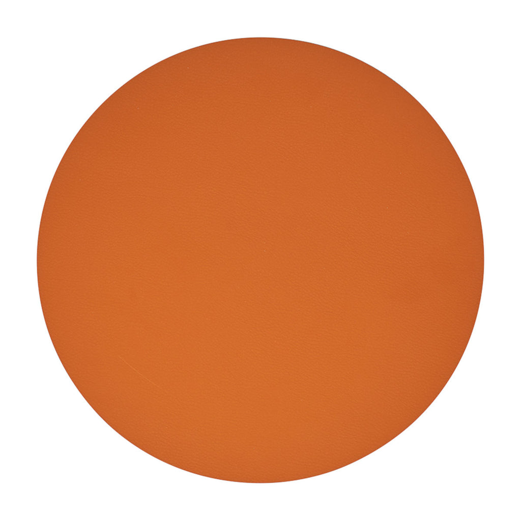 Annabel Trends Recycled Leather Round Placemat Tan 30cm | Minimax